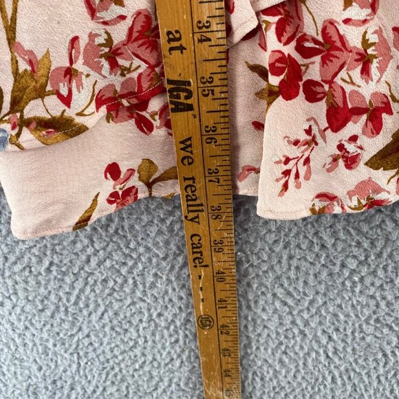 Vince Camuto Dress Womens Medium Beige Multi Floral Fit & Flare Flutter Sleeve - Picture 8 of 9